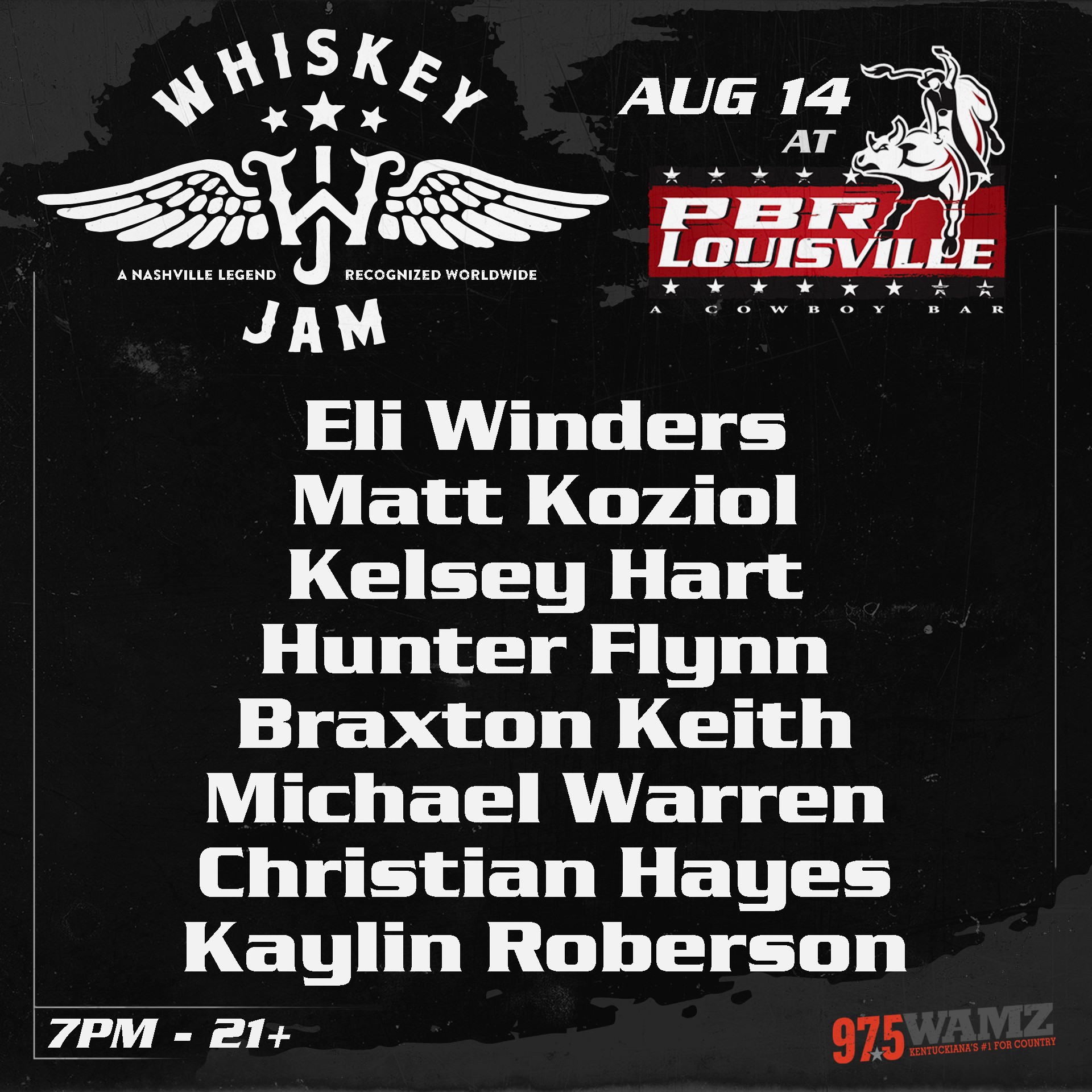 Whiskey Jam 8/14 Lineup